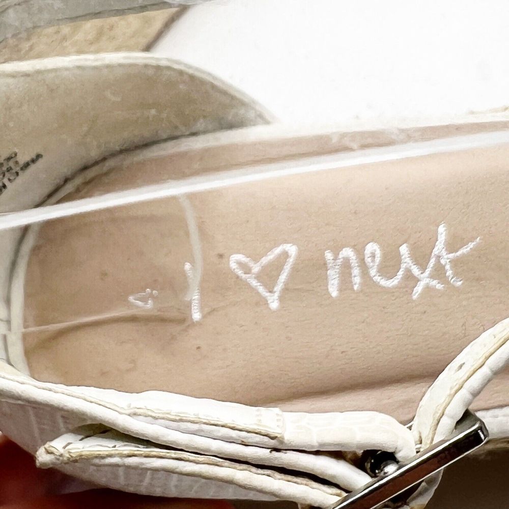 Next Cream Beaded Espadrille Wedge Strappy Sandals UK Size 4 - Picture 8 of 8